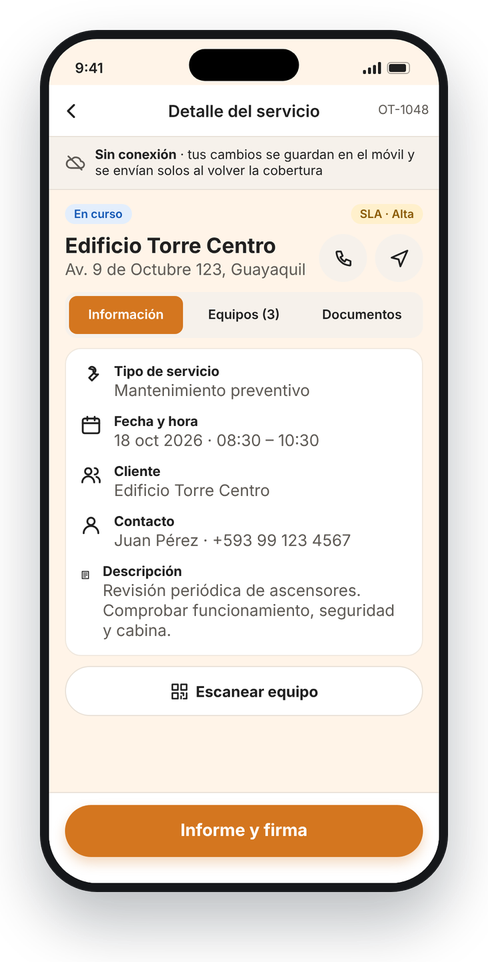 Job details while working offline