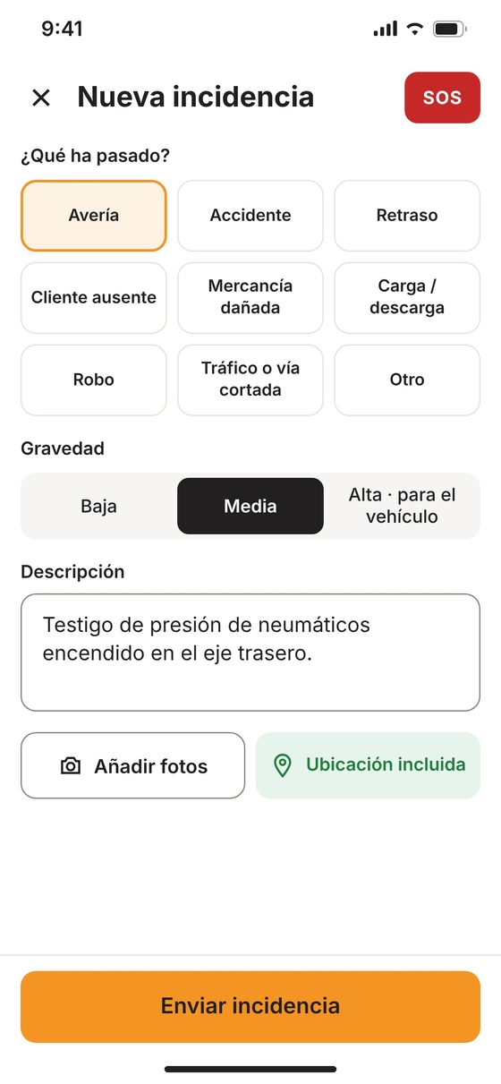 New incident with photos and location